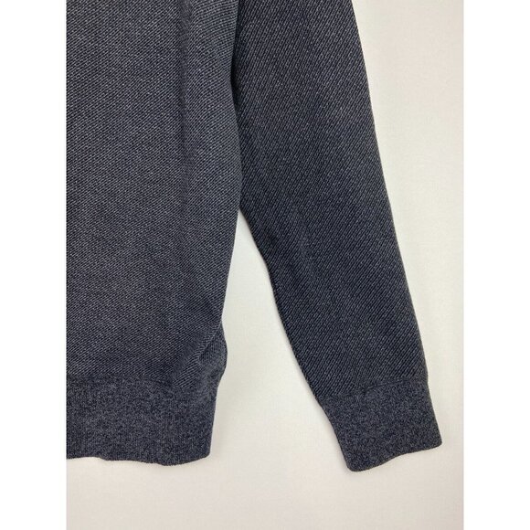 ROBERT GRAHAM Long Sleeve Quarter Zip Neck Shirt Sweater In Dark Grey - Picture 14 of 14